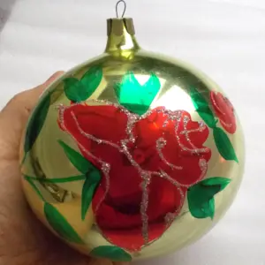 Big Vintage Glass Christmas Tree Ornament Toy Sphere