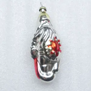 Vintage Russian Silver Glass Christmas Tree Ornament Warrior