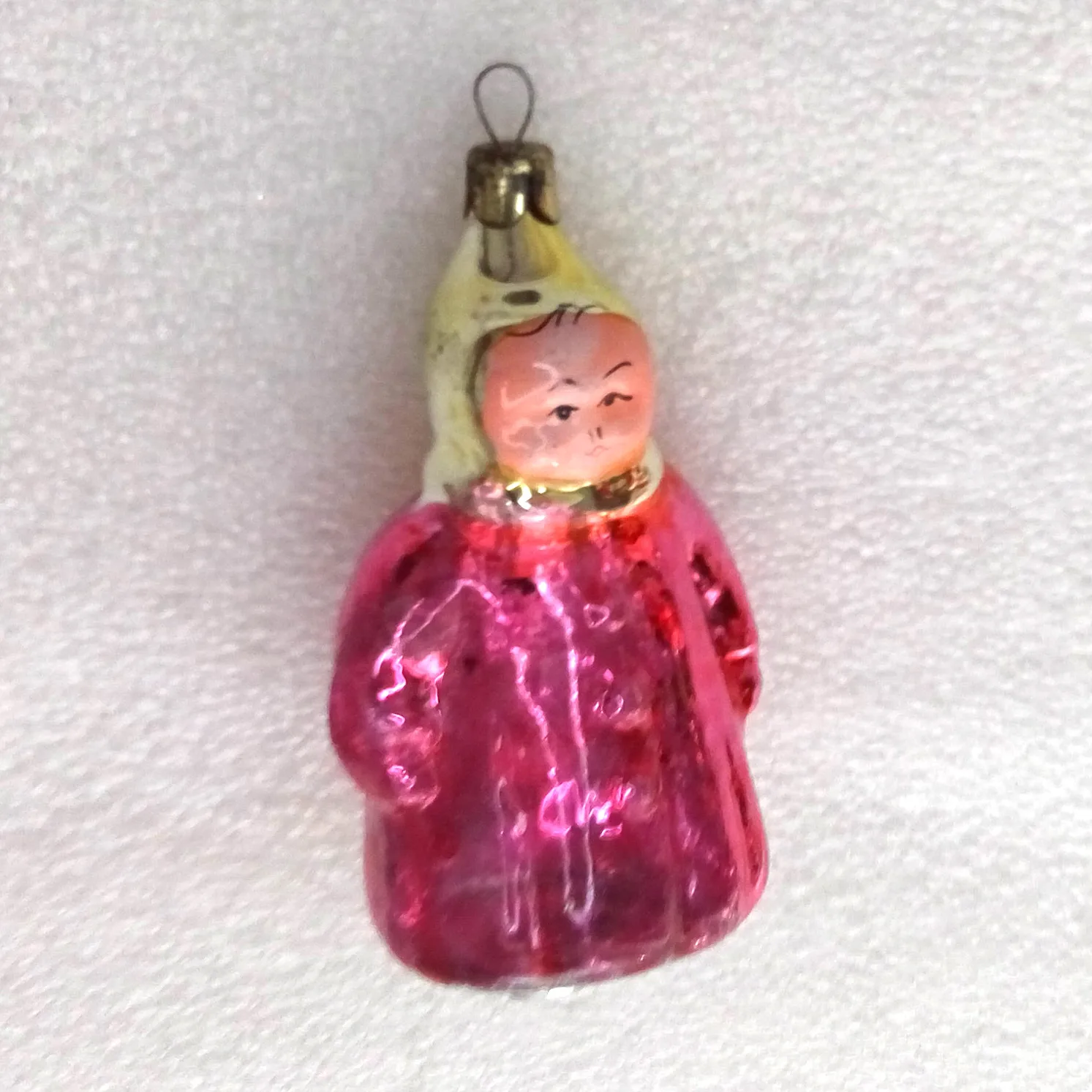 Antique Vintage Glass Christmas Ornament Toy Girl