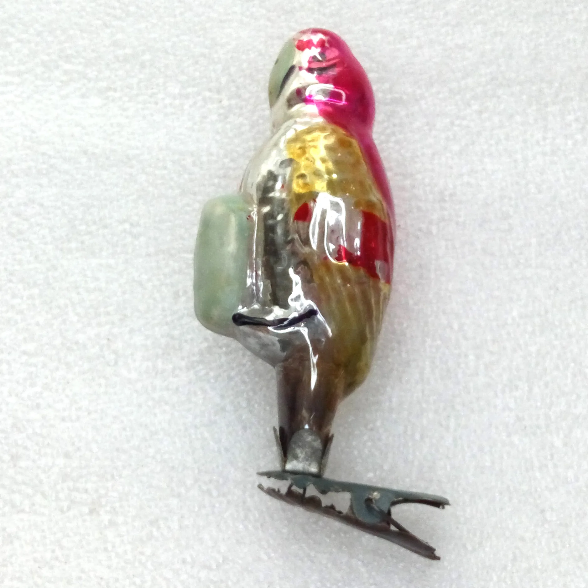 Antique Vintage Glass Christmas Ornament Parrot