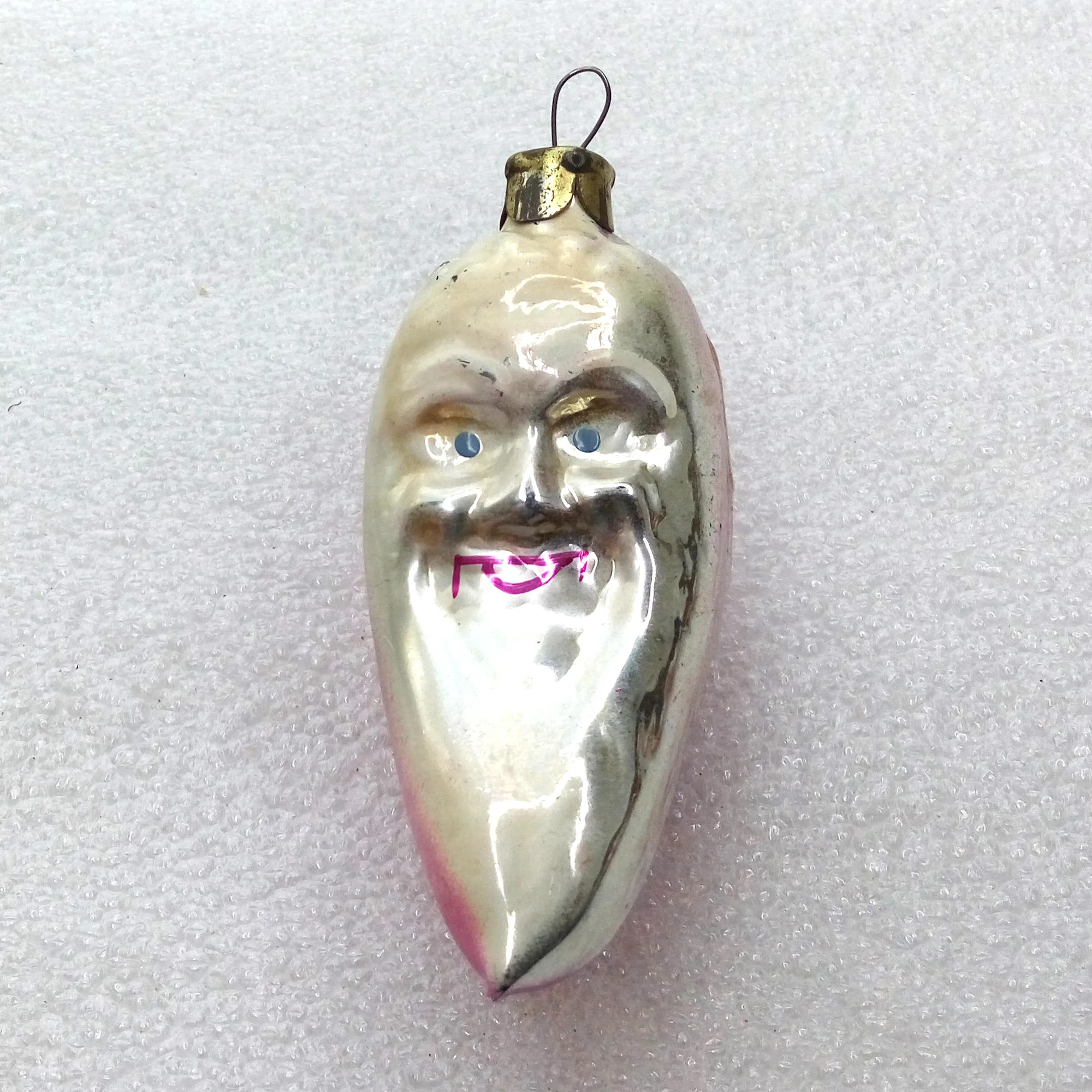 Antique Vintage Glass Christmas Ornaments Half Moon