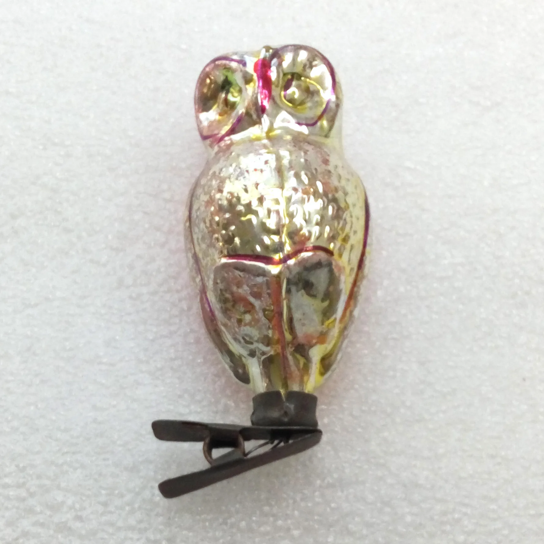 Old Antique Vintage Glass Christmas Ornament Toy Owl