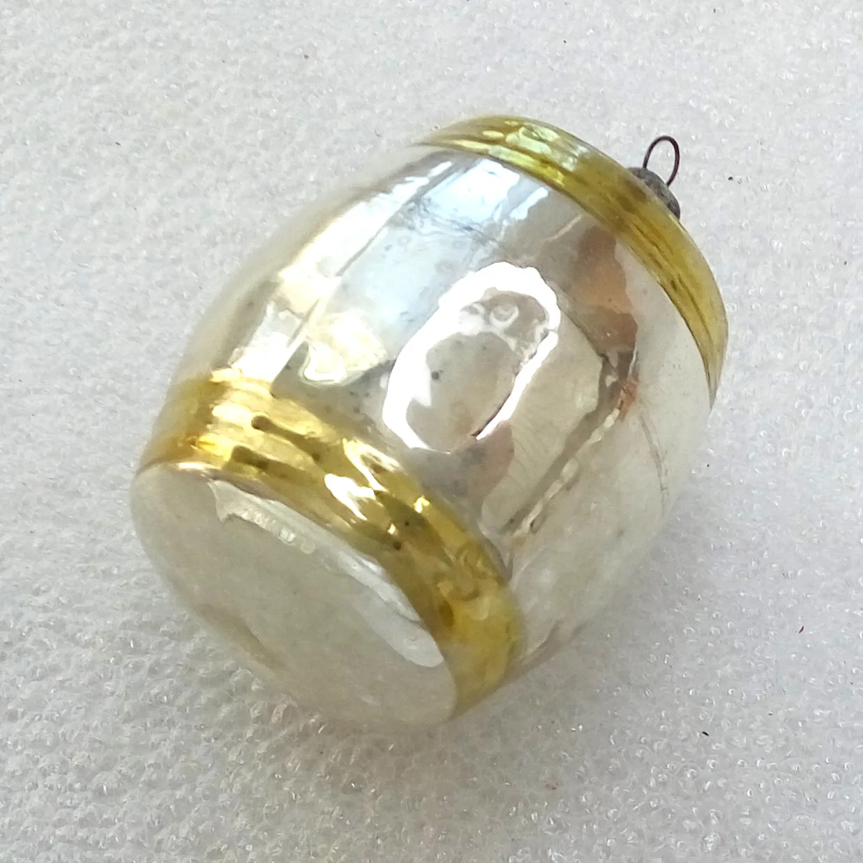 Antique Vintage Glass Christmas Ornament Barrel