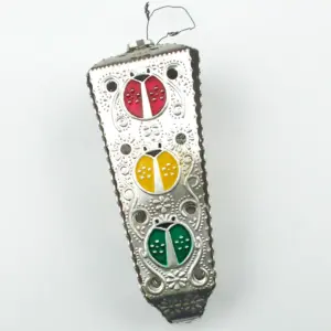 Vintage Metal Christmas Ornament Traffic Light
