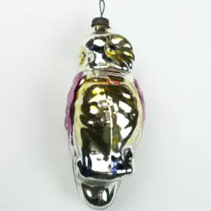Vintage Glass Christmas Ornament Old Owl