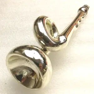 Vintage Soviet Mercury Glass Christmas Ornament Trumpet Horn Musical Instrument