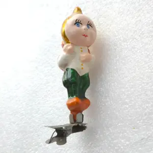 Vintage Glass Christmas Ornament USSR Antique Tree Unique Decor Cipollino
