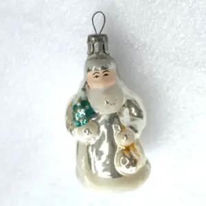 Vintage Mercury Glass Christmas Ornament USSR Antique Tree Toy Decor Santa