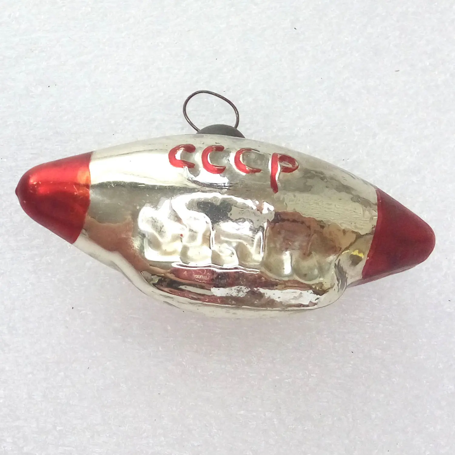 Vintage USSR Glass Christmas Ornament Dirigible