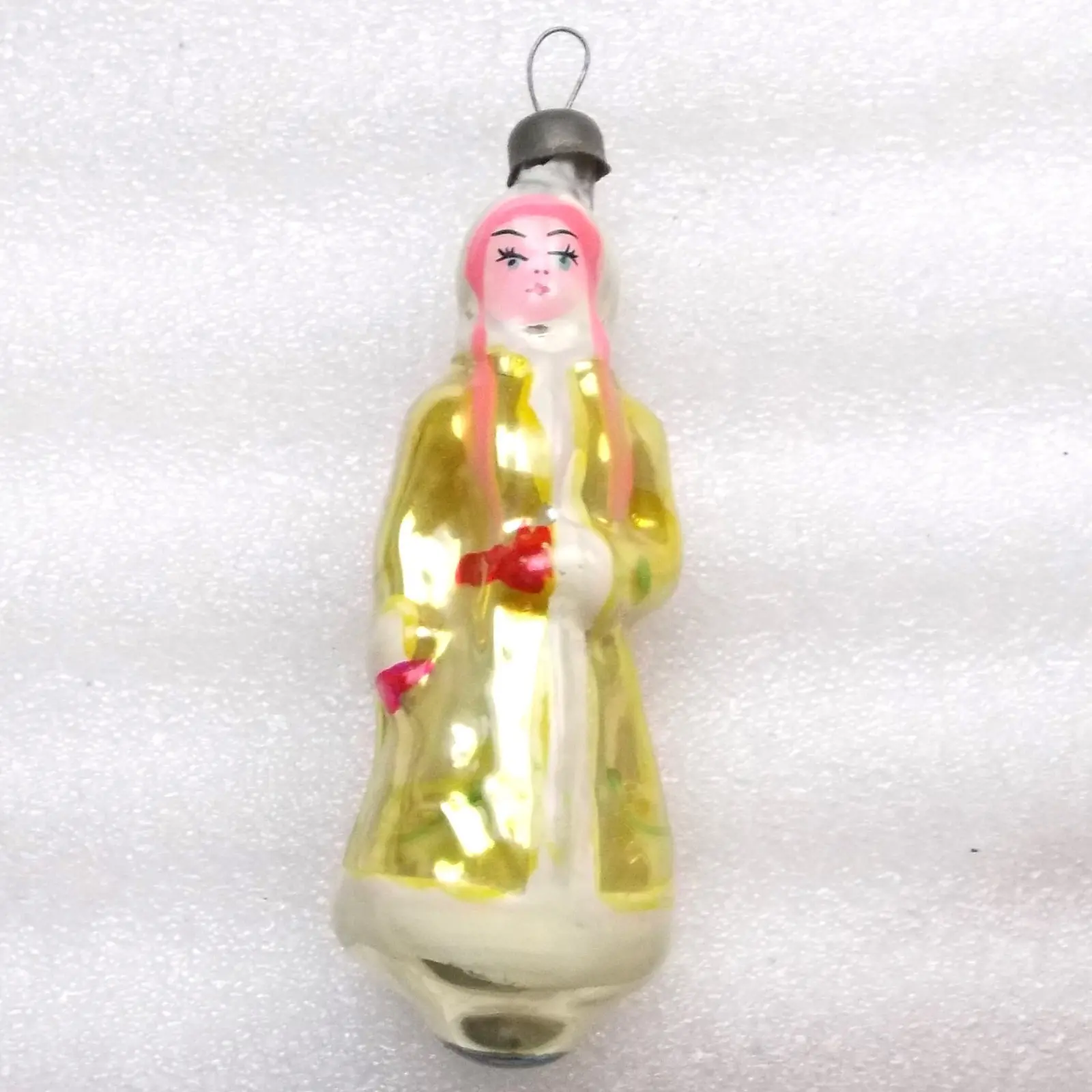 Vintage USSR Mercury Glass Christmas Ornament Snowmaiden