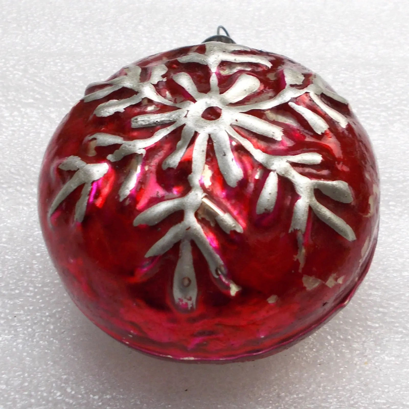 Vintage USSR Mercury Glass Christmas Ornament Snowflake