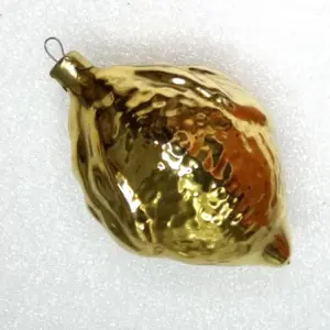 Vintage Silver Glass Christmas Ornament Lemon USSR