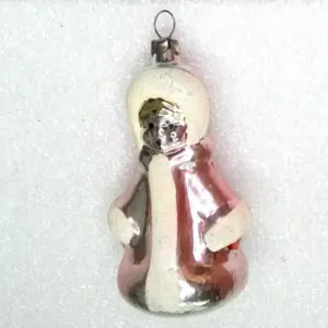 Antique Vintage USSR Silver Glass Christmas Ornament Retro Decor Snowmaiden