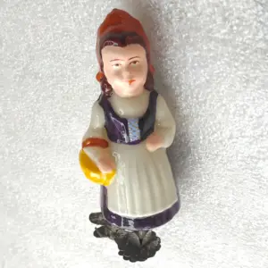 Vintage Soviet Glass Christmas Tree Ornament Little Red Riding Hood Clip On