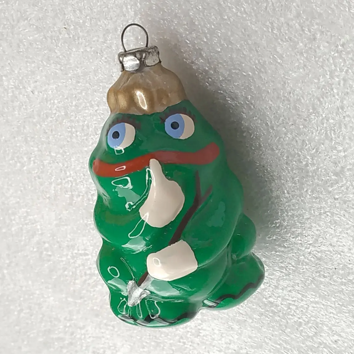 Vintage Soviet Glass Christmas Tree Ornament Frog Princess Tsarevna Custom Toy