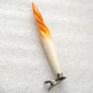 Vintage Soviet Glass Christmas Tree Ornament Candle Clip On Custom Toy