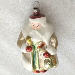 Vintage Soviet Glass Christmas Tree Ornament Santa Claus Ded Moroz Toy