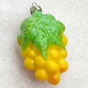 Vintage Soviet Glass Christmas Tree Ornament Fruit Grape Cluster Custom Toy