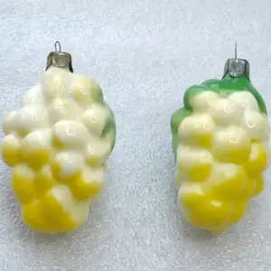 Set of 2 Vintage Soviet Glass Christmas Tree Ornaments Grapes Cluster Custom Toys