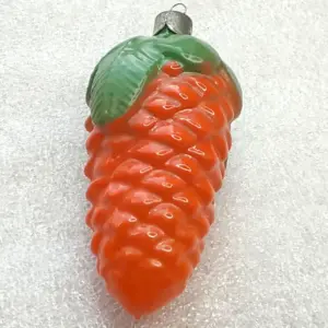 Vintage Soviet Glass Christmas Tree Ornament Pine Cone Fruit Custom Toy