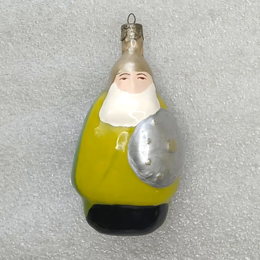 Vintage Soviet Glass Christmas Tree Ornament Fairytale Warrior Knight Custom Toy
