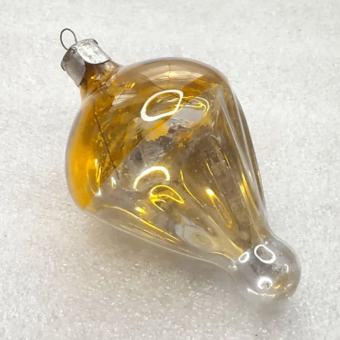 Vintage Soviet Silver Glass Christmas Tree Ornament Parachute