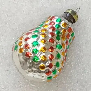 Vintage Soviet Mercury Glass Christmas Ornament Hand-Painted Dots Retro Decor