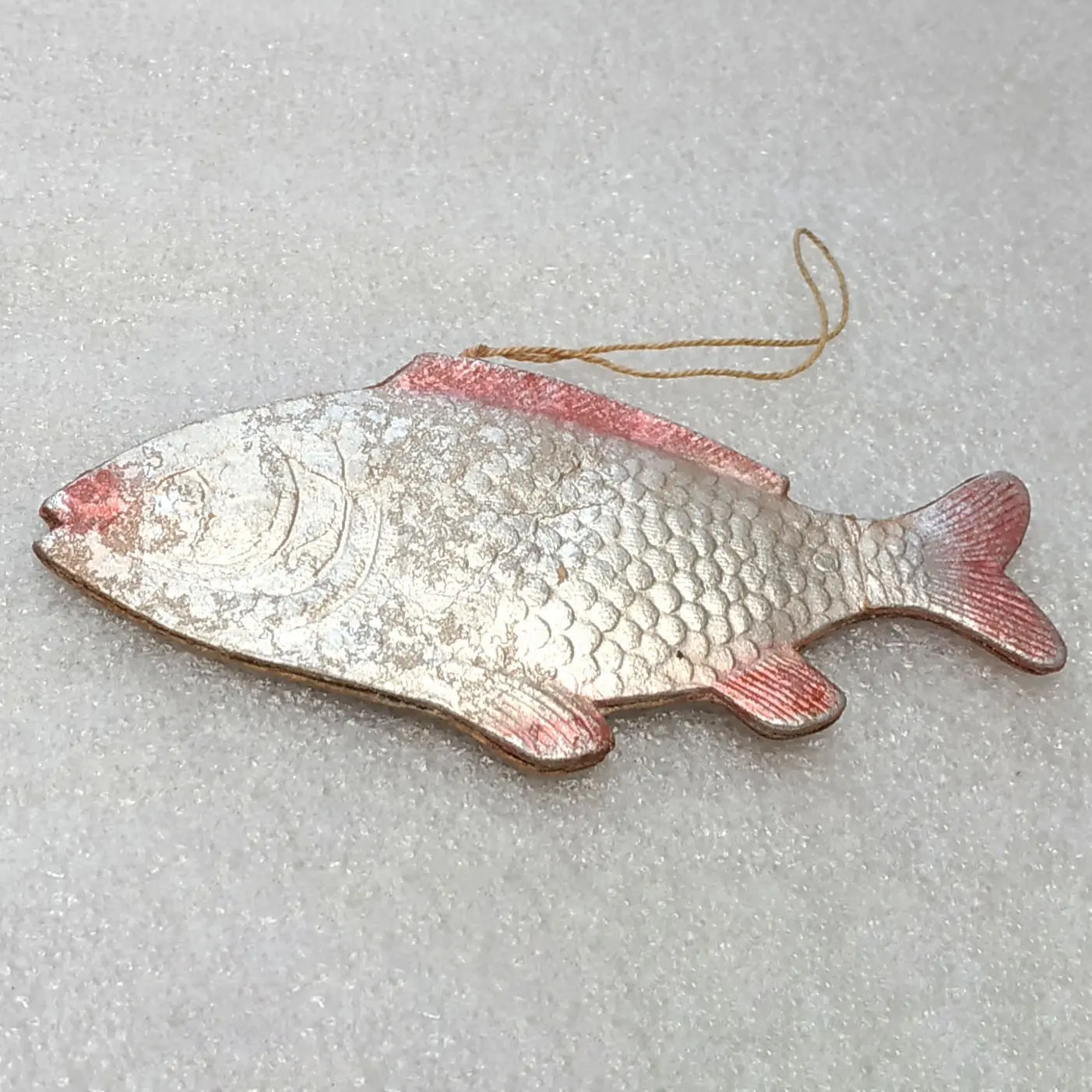 Vintage Soviet Cardboard Christmas Ornament Fish Retro