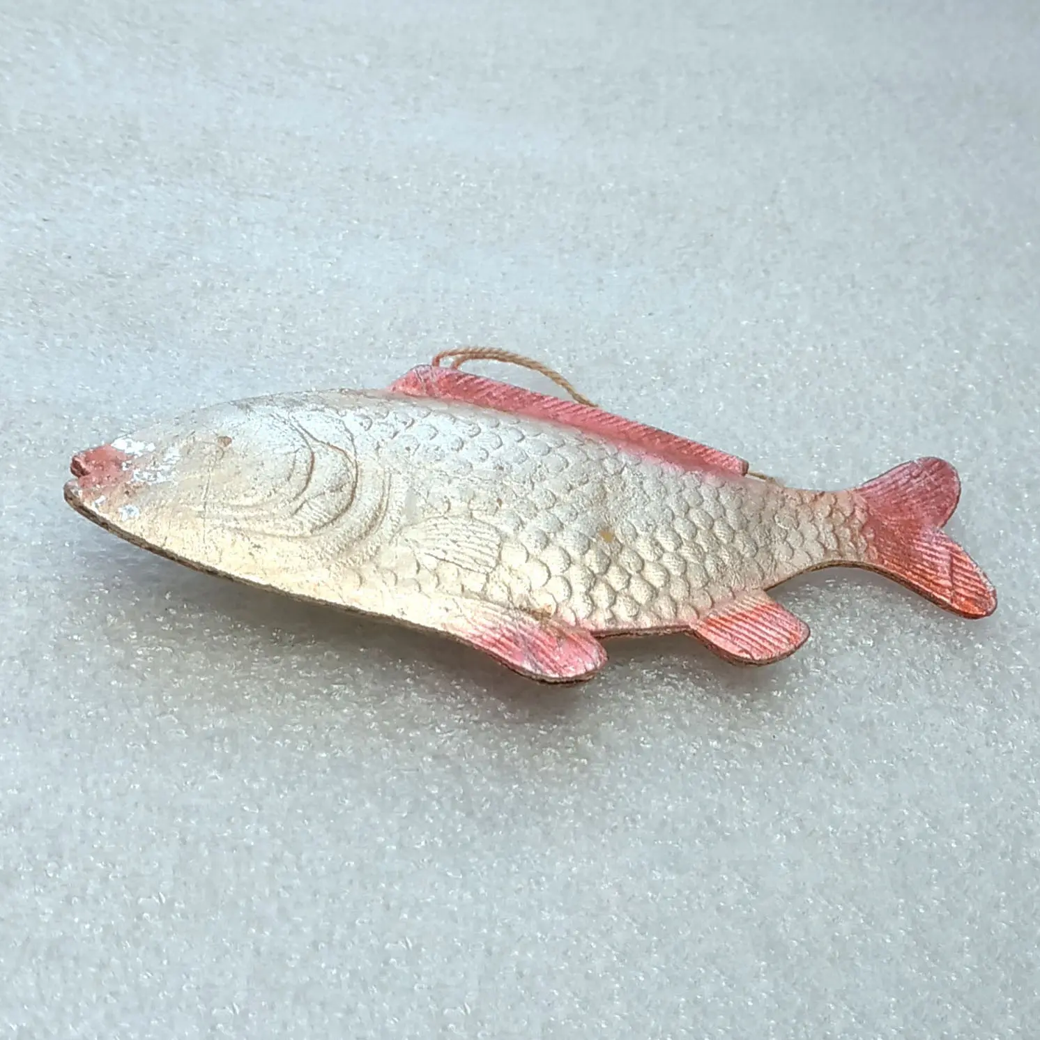 Vintage Soviet Cardboard Christmas Ornament Fish Retro