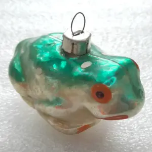 Vintage Christmas Mercury Glass Ornament Tree USSR Antique Decor Frog