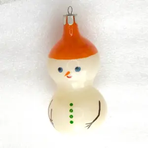 Vintage Christmas Glass Ornament Tree USSR Antique Decor Snowman