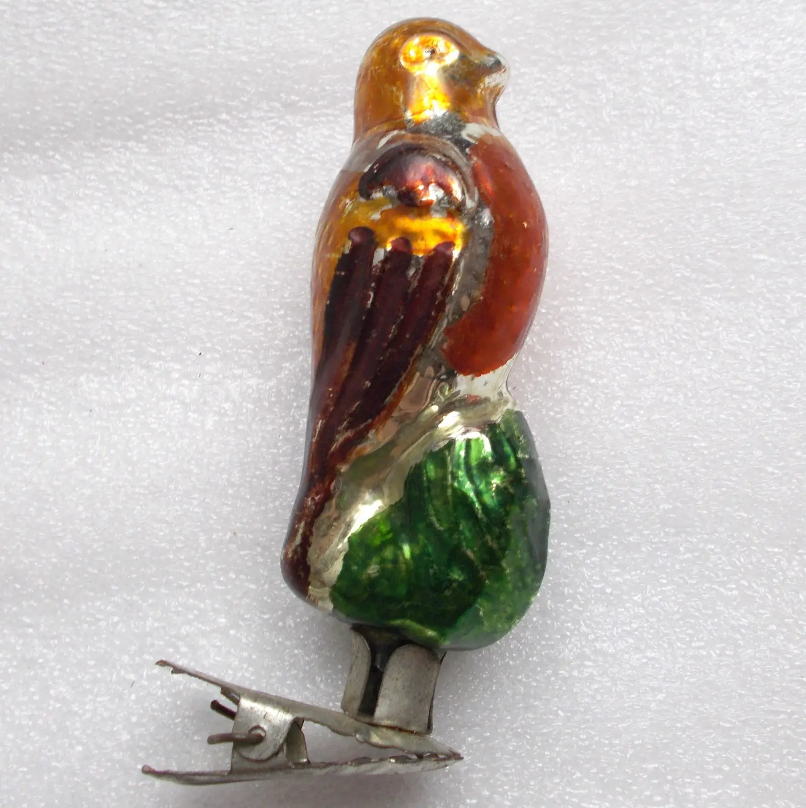 Vintage USSR Mercury Glass Christmas Ornament Magic Bird