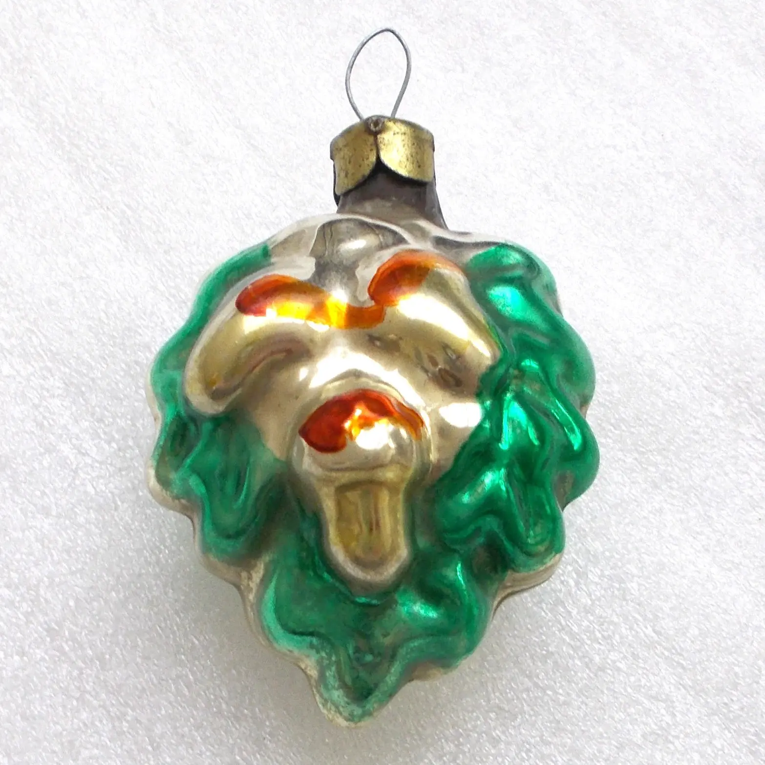 Vintage Silver Glass Christmas Ornament - Acorns Figural Bauble USSR