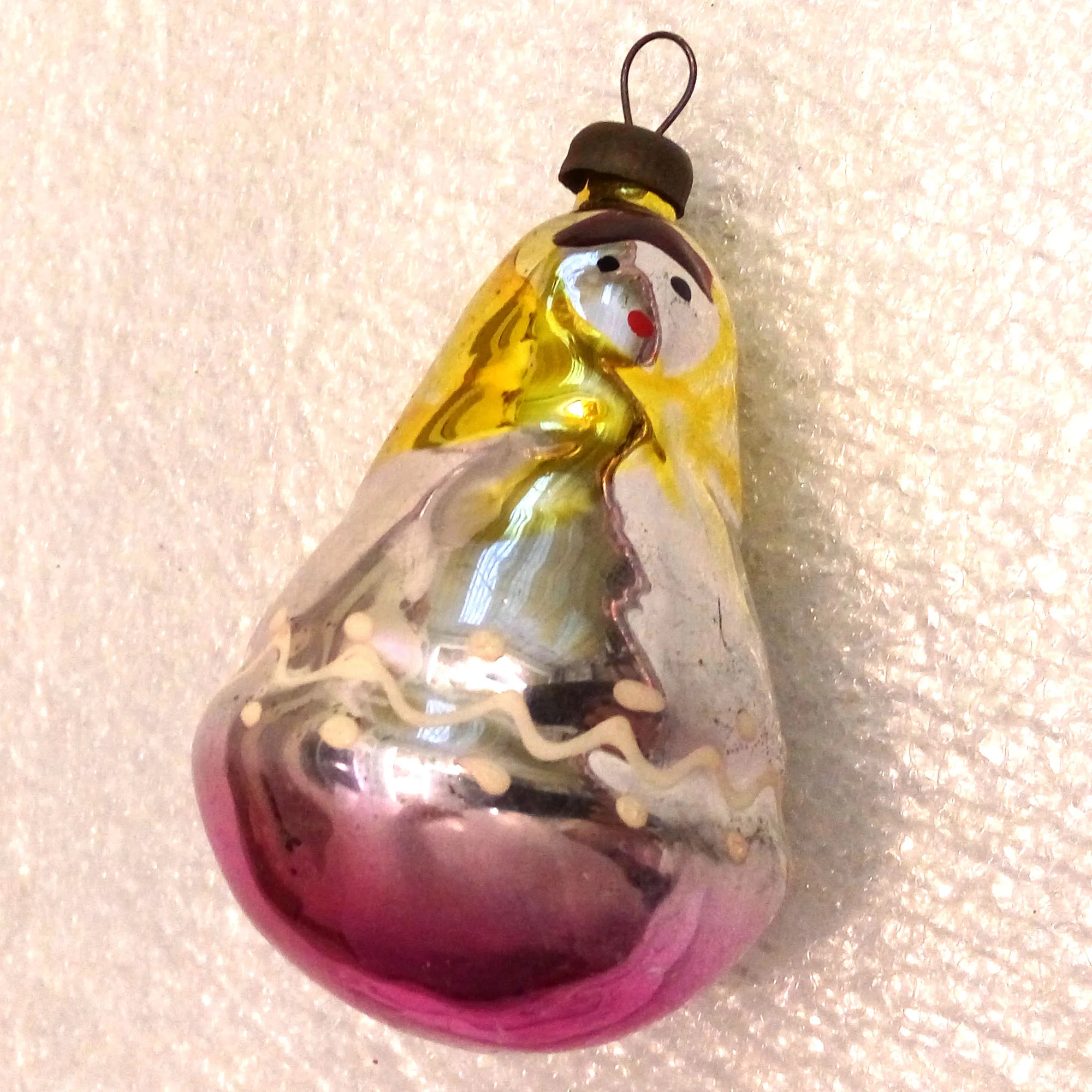 Antique Vintage USSR Glass Christmas Ornament Old Doll