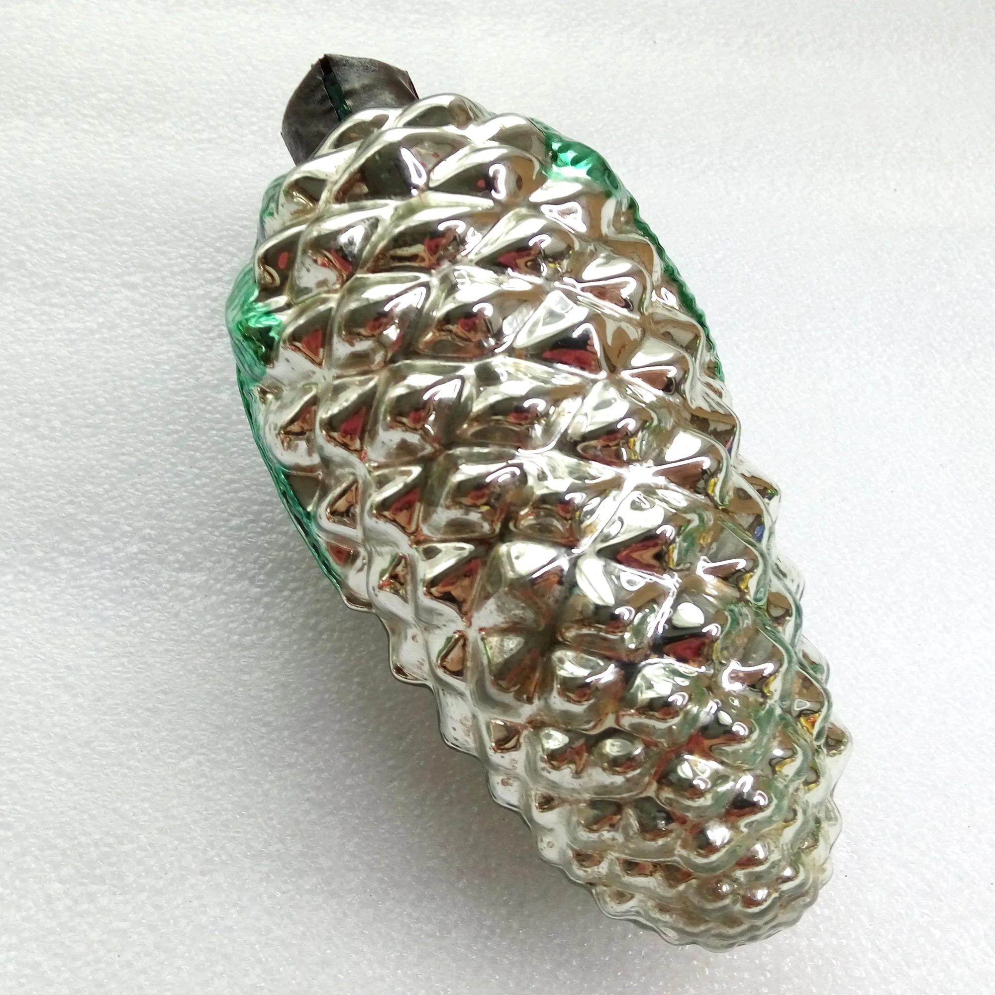 Huge Vintage Ukraine Glass Christmas Tree Ornament Old Pinecone