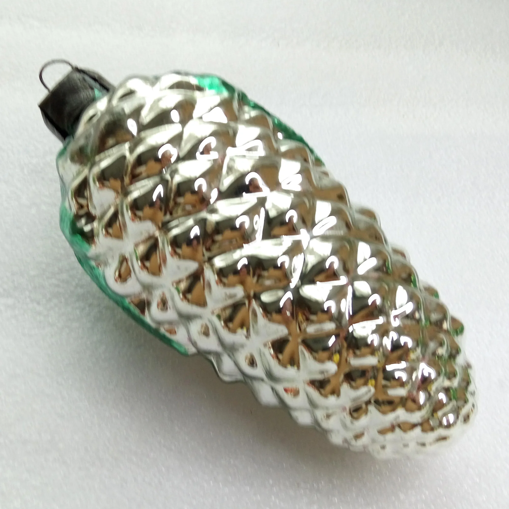 Huge Vintage Ukraine Glass Christmas Tree Ornament Old Pinecone
