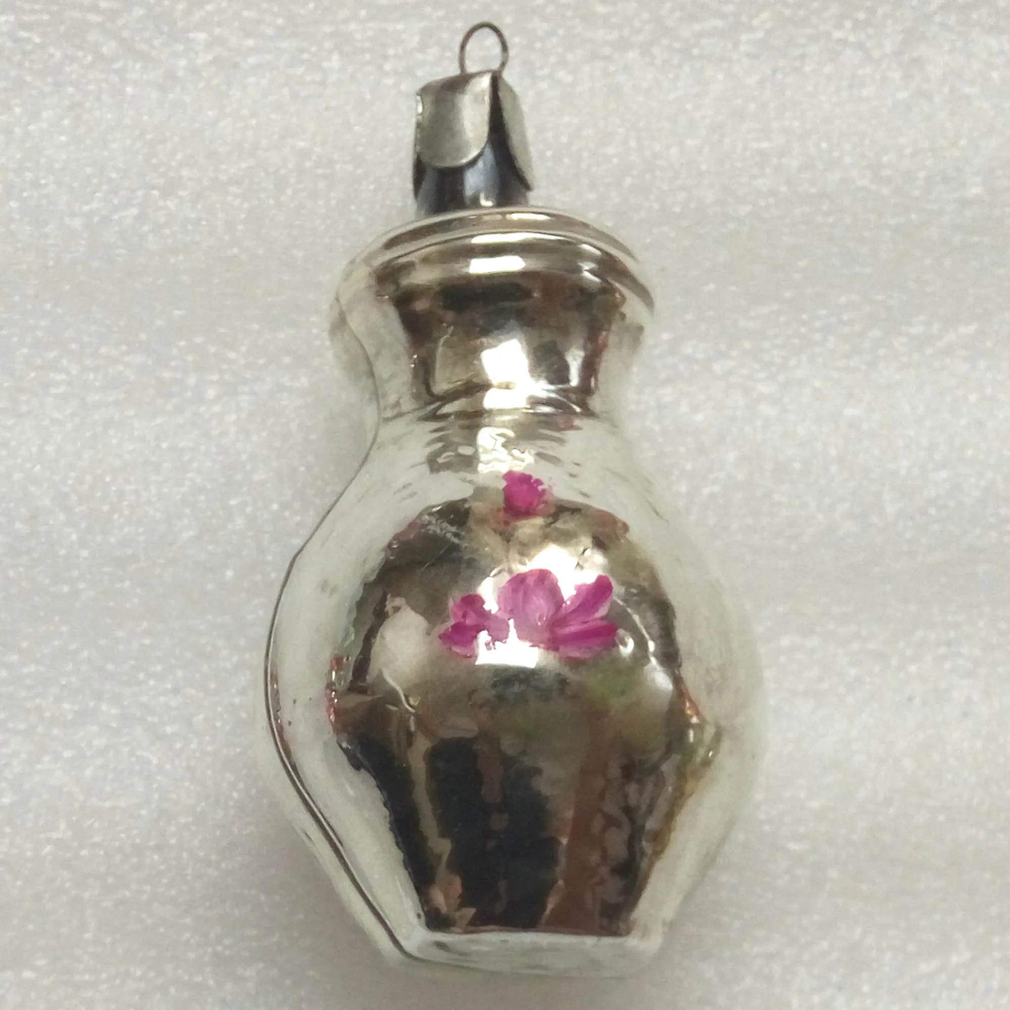 Vintage USSR Glass Christmas Ornament Old Jug