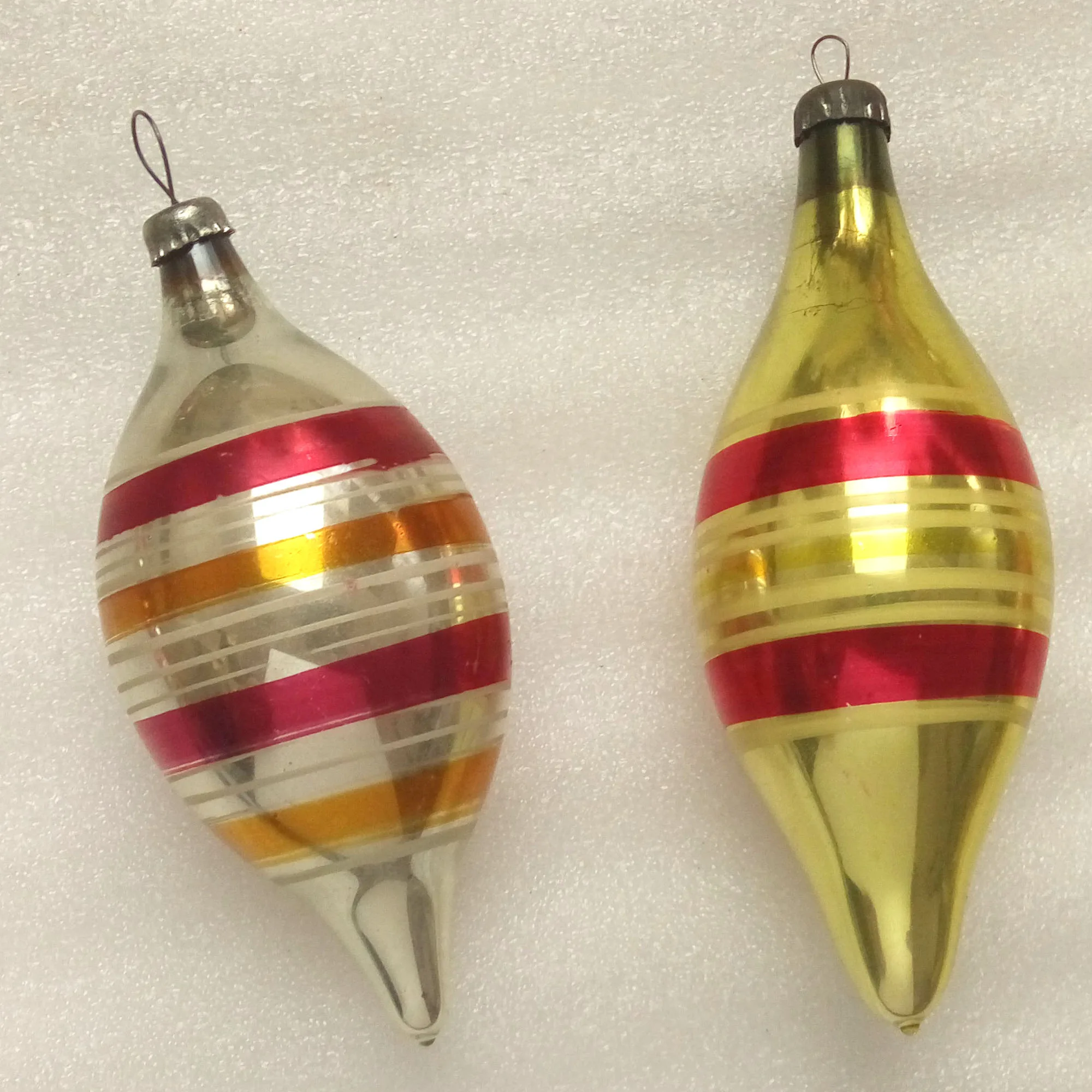 Set of 2 Vintage USSR Glass Christmas Ornament Old Icicles