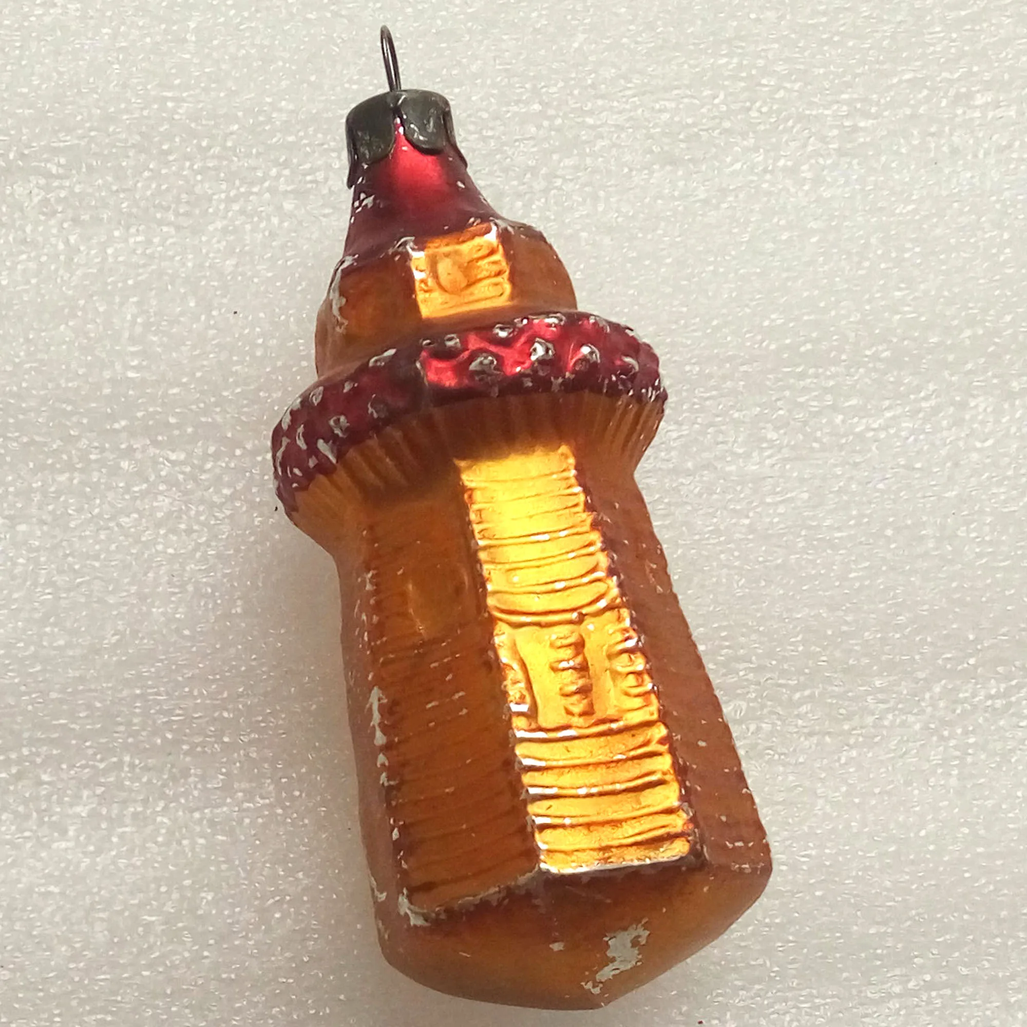 Vintage USSR Glass Christmas Ornament Watch Tower