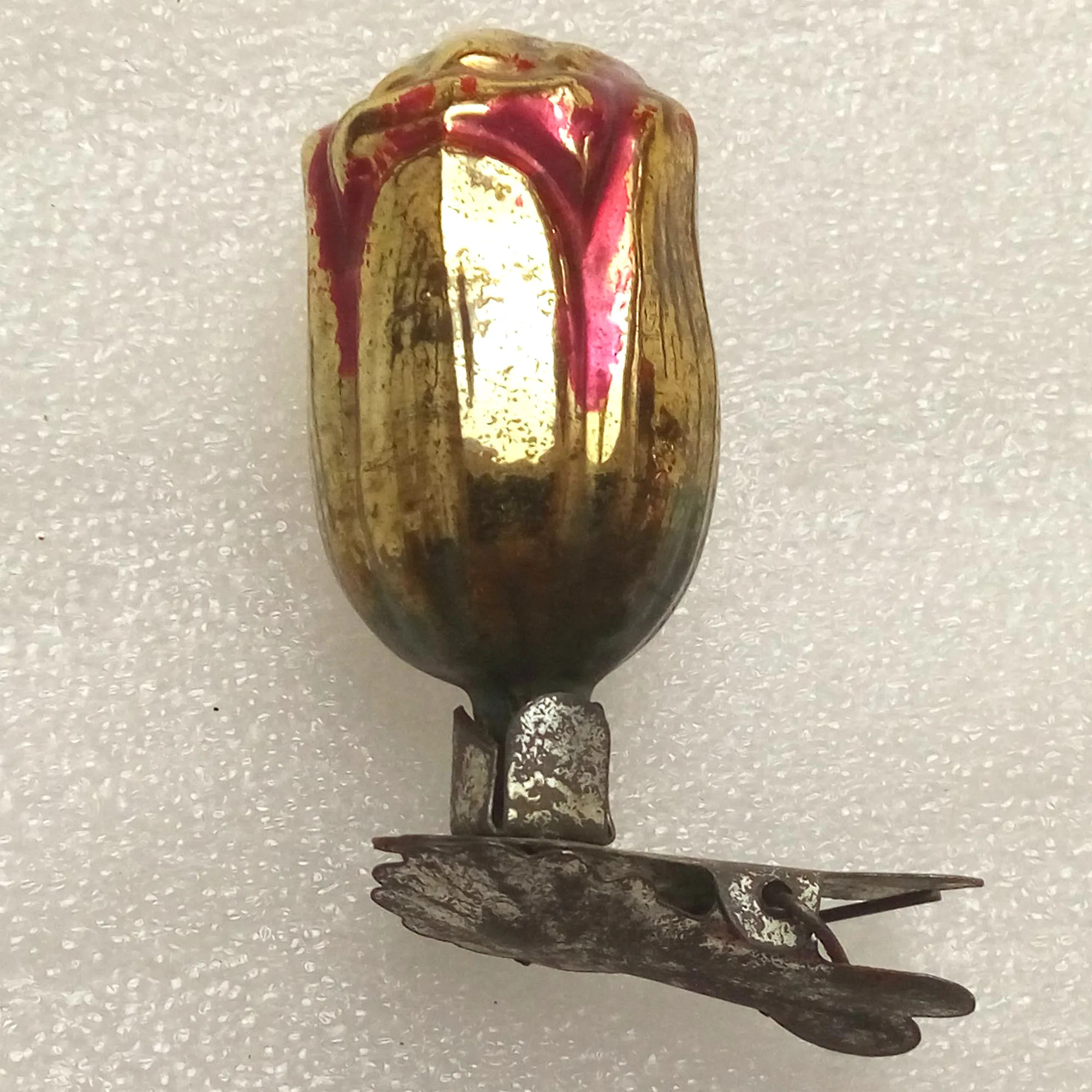 Vintage USSR Glass Christmas Ornament Old Flower