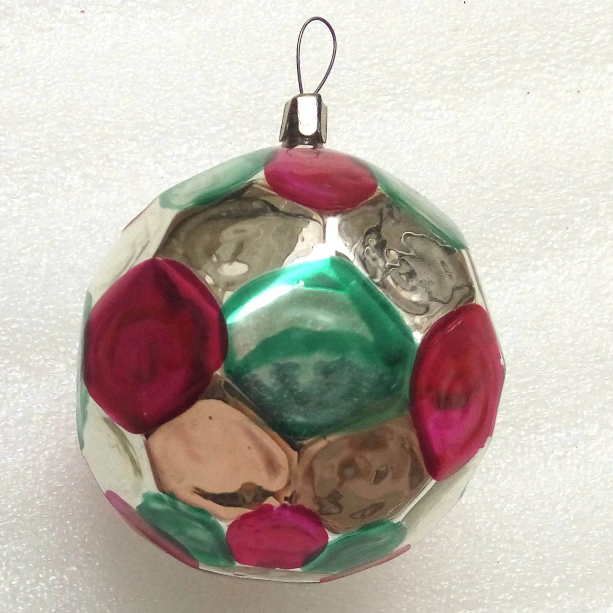 Antique Vintage USSR Glass Christmas Ornament Old Ball