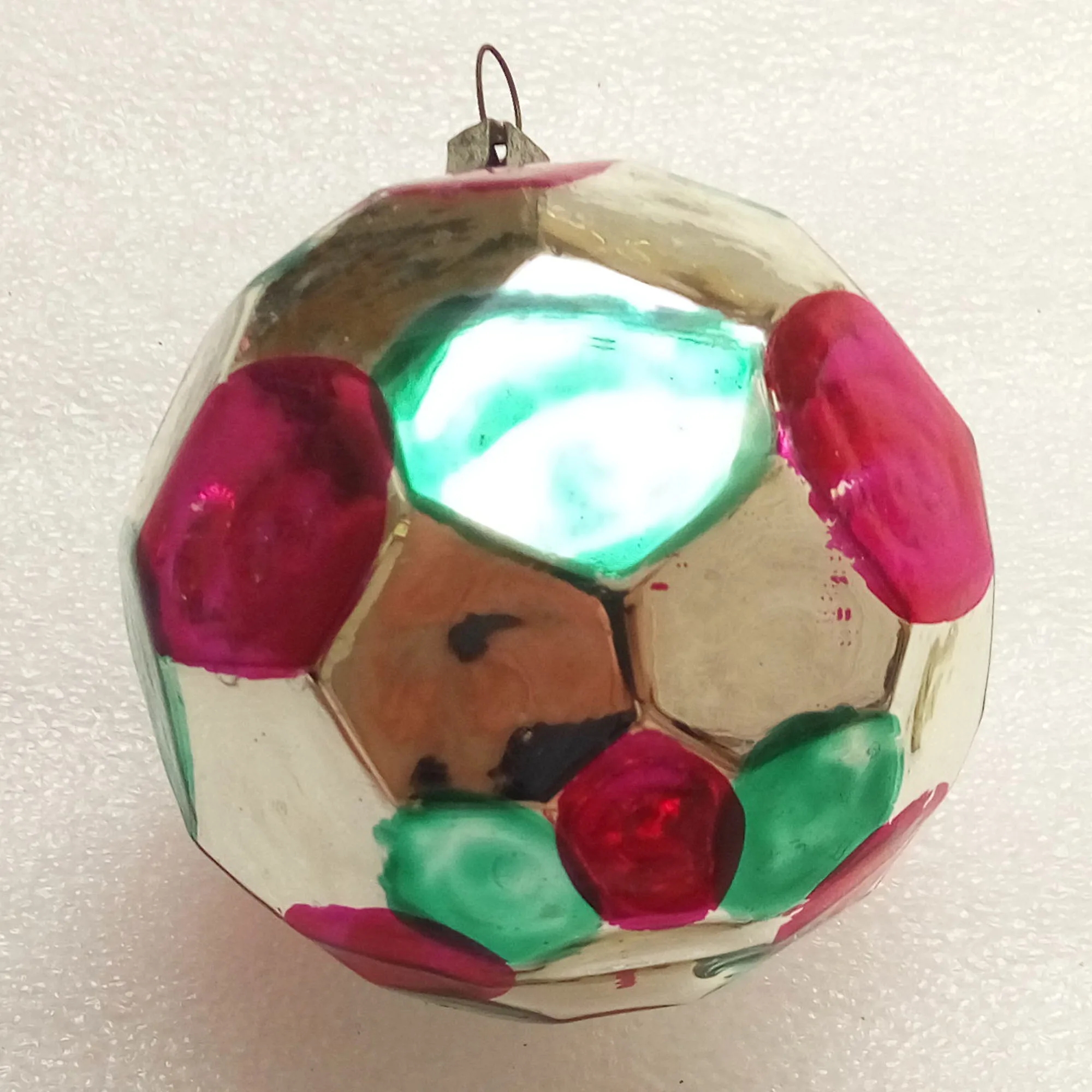 Antique Vintage USSR Glass Christmas Ornament Old Ball