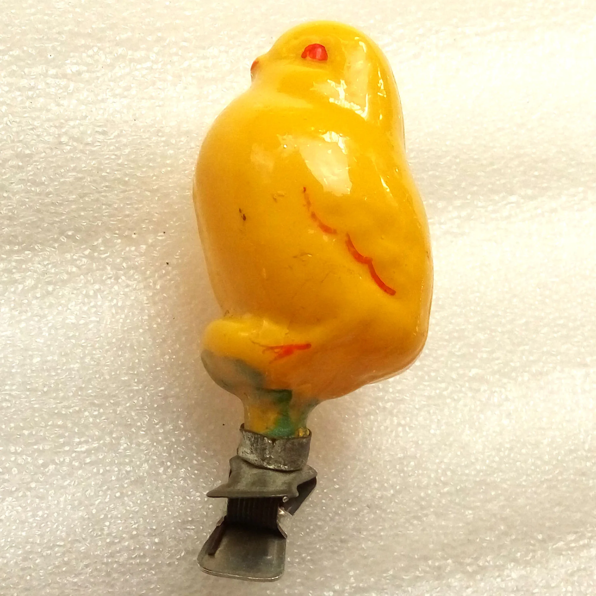 Antique Vintage USSR Glass Christmas Ornament Fir Tree Chicken