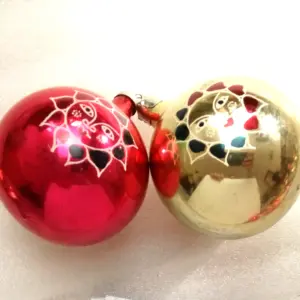 Set of 2 Vintage USSR Glass Christmas Ornaments Decor Old Balls Sun