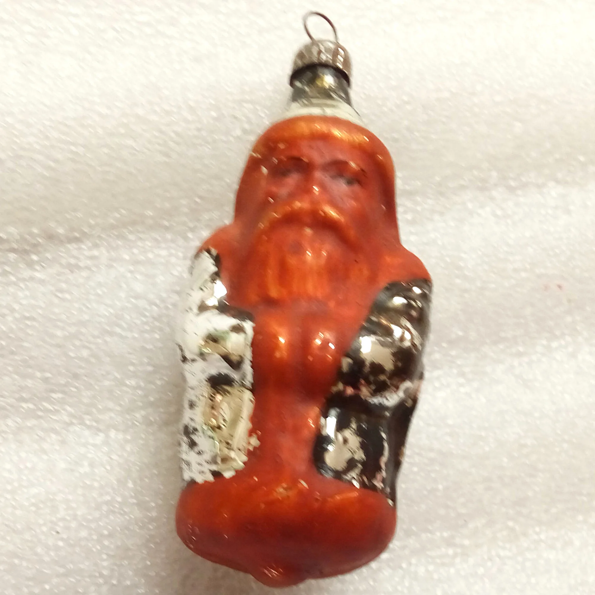 Vintage USSR Glass Christmas Ornament Firt Old Santa