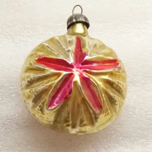 Vintage USSR Glass Christmas Ornament Old Star