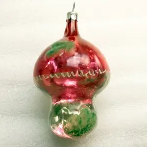 Vintage Ukrainian Glass Christmas Ornament Big Mushroom