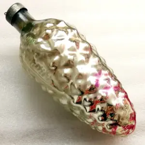 Huge Vintage Ukraine USSR Glass Christmas Tree Ornament Pinecone