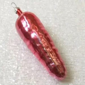 Vintage USSR Glass Christmas Ornament Old Carrot
