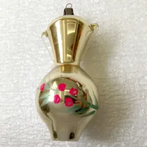Vintage USSR Glass Christmas Ornament Old Jug